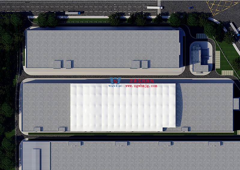 浙江真愛毯業(yè)科技有限公司廠房三屋面膜結(jié)構(gòu)工程完工大吉！