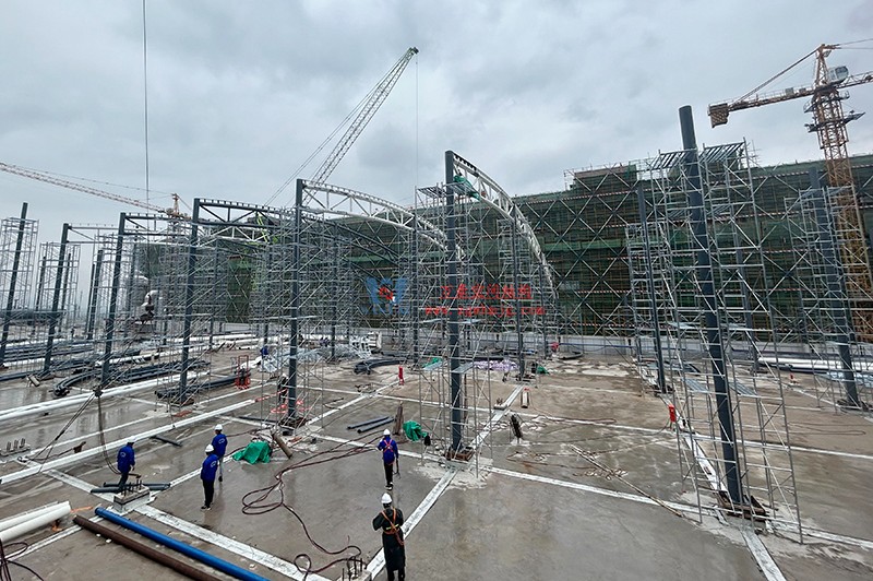 浙江真愛毯業(yè)科技有限公司廠房三屋面膜結(jié)構(gòu)工程完工大吉！