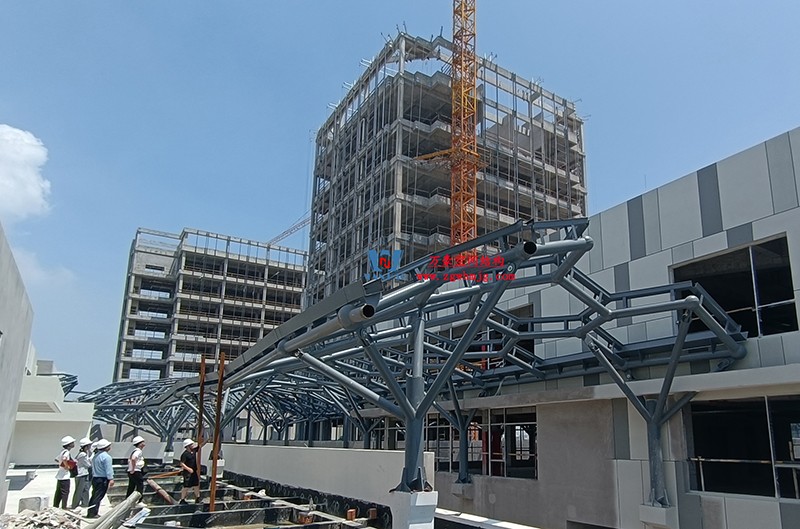 嘉興長安里ETFE氣枕鋼膜結(jié)構(gòu)頂棚工程現(xiàn)場學(xué)習(xí)觀摩會