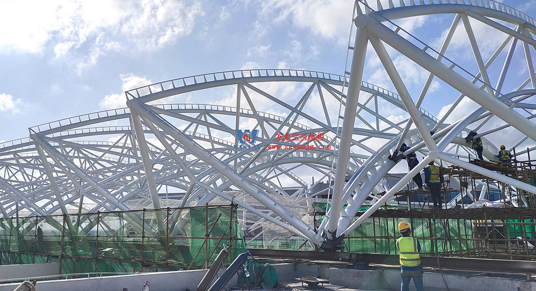 工程進(jìn)度全速推進(jìn)，PTFE膜材張拉在即！